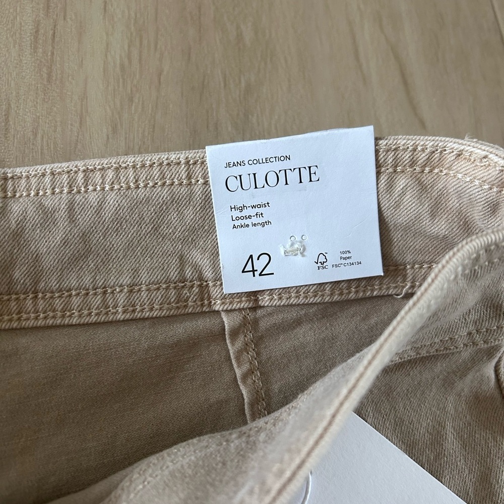 MNG jeans Culotte Catherine High wasited loose fit ankle length size US 10 - Picture 6 of 9